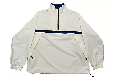 Buy Old Navy Windbreaker Jacket Pullover Cream Mens Size Large Lined 1/4 Zip Logo • 9.93£