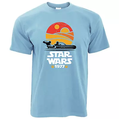 Buy Star Wars Retro Tatooine X-34 Speeder / Sunset T-Shirt Skywalker, Unofficial NEW • 14.50£