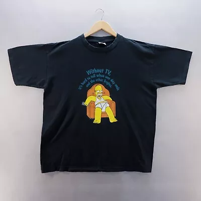 Buy The Simpsons Shirt XL Black Homer Without TV Short Sleeve Cotton Mens • 8.12£