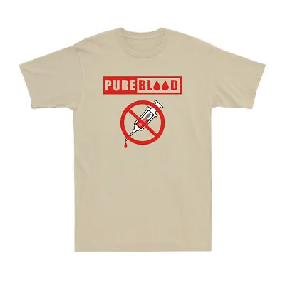 Buy Pure Blood #Pureblood Funny Anti-Vax Joke Vaccinated Men's Short Sleeve T-Shirt • 14.99£