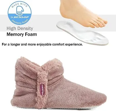 Buy Dunlop Ladies Slippers Booties Mules Memory Foam Anti Slip Cosy Comfy Outdoor • 10£