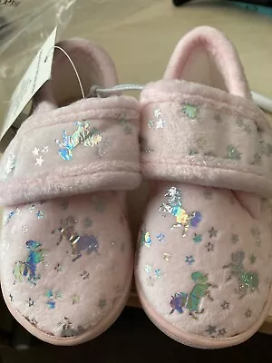 Buy Size 6 Eu 23 Pink Slippers With Silver Unicorns Free Post • 6£