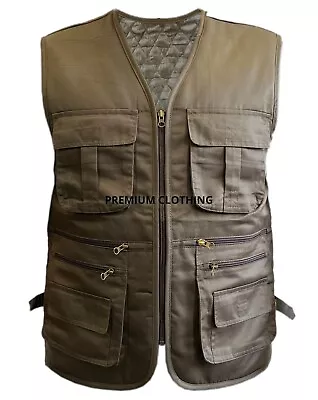 Buy Mens THICK Sleeveless Gilet Quilted Jackets Body Warmer Multi Pocket Fishing • 12.99£