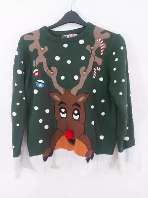 Buy Cedarwood State Women's Merry Christmas Festive Pullover Jumper Green Size L • 12.99£