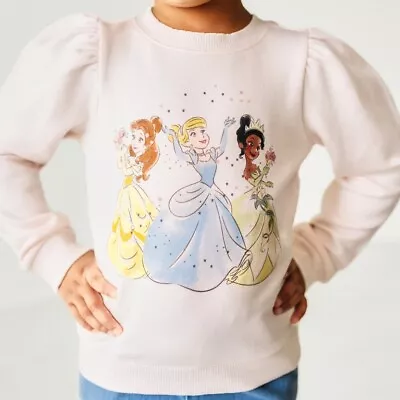 Buy Little Sleepies Size 4 Disney Princesses Puff Sleeve Crewneck Sweater • 78.93£