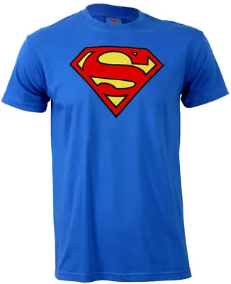Buy SUPERMAN  LOGO T Shirt Blue Man Of Steel NEW OFFICIAL DC COMICS Mens S - XXL • 9.99£