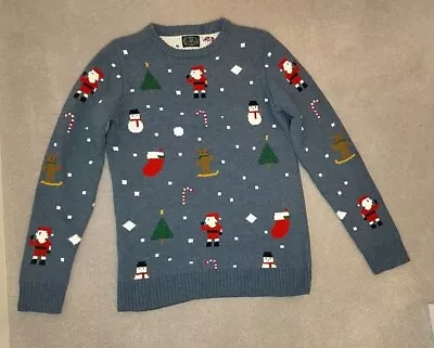 Buy Next Blue Christmas Jumper Age 14 • 4.20£