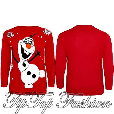 Buy Womens Ladies Olaf Frozen Christmas Jumper Sweater Xmas Top • 10£