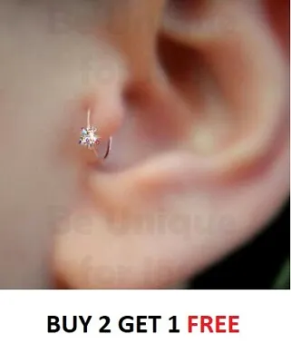 Buy Tragus Nose Hoop Helix Ring Stunning AB Flower Crystal Cartilage Earring Piercin • 3.49£
