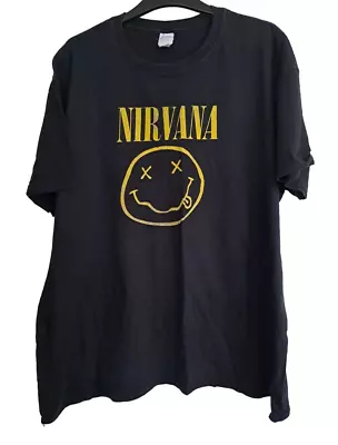 Buy OFFICIAL NIRVANA 'FLOWER SNIFFIN CORPORATE ROCK' T SHIRT Size 2XL • 9£