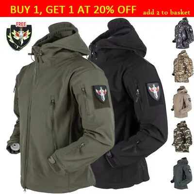 Buy Mens Jacket Waterproof Warm Hooded Combat Coat Outdoor Tactical Coat Tops UK • 23.99£