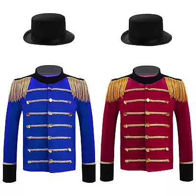 Buy UK Kids Boys Jacket Coat Drum Marching Uniform Circus Ringmaster Band Costume • 18.85£