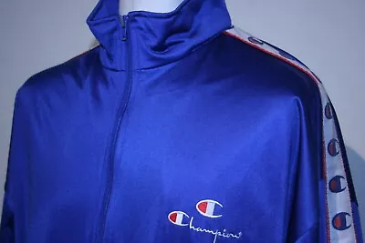 Buy Champion USA Taped Track Jacket -XL/XXL- Royal Blue - 90s Vintage Basketball Top • 39.99£