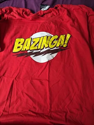 Buy Big Bang Theory T Shirt Red Bazinga Size XL Official Licensed Product • 7.62£