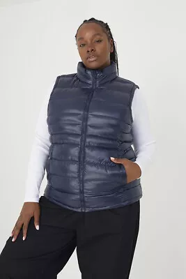 Buy Plus Gilet Womens Bodywarmer Sleeveless Puffer Padded Vest Jacket Brave Soul • 22£
