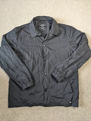 Buy Dickies Windbreaker Jacket Mens Large Black Logo Long Sleeve Snap-Button Pockets • 25£