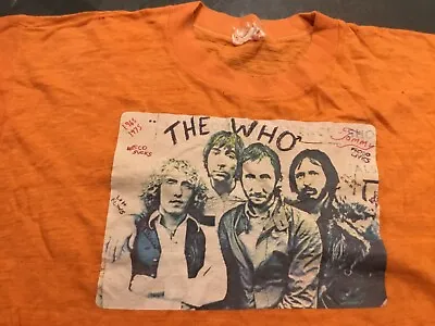Buy VINTAGE THE WHO T-SHIRT 1970s KEITH MOON - ROGER  -PETE - JOHN - SIZE SMALL • 22£