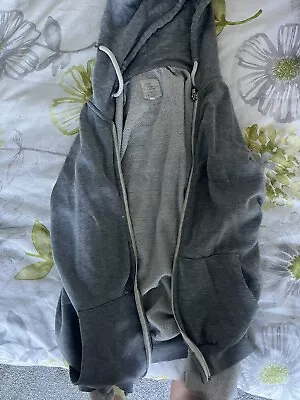 Buy Grey Zip Up Hoodie, Well Worn But Acceptable Condition • 2.50£
