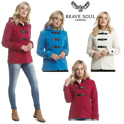 Buy Women Duffle Coat Winter Warm Hooded Fleece Side Pocket Boden Pea Trench Jacket • 8.99£