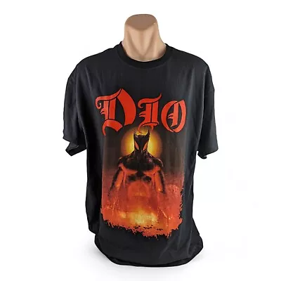 Buy Ronnie James DIO Last In Line Gildan Tag Band Shirt Black Size XL • 72.07£
