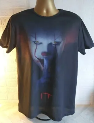 Buy 🤡 IT Horror Film Pennywise The Clown Men's M Black Short Sleeve T-Shirt 🤡 • 9.95£