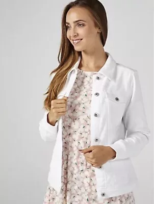 Buy Denim & Co. Comfy Knit Patch Pocket Denim Jacket. White. Size Medium. BNWOT • 29.99£