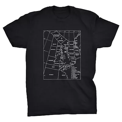 Buy UK Shipping Forecast Area Map T-Shirt Retro • 14.99£