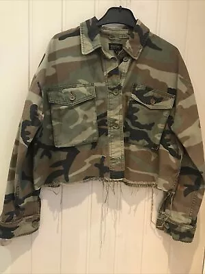 Buy Topshop Camouflage Denim Jacket Sz XS See Details  • 3.99£
