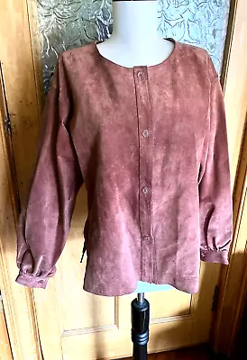 Buy Vintage Jean Muir 1970s Dusty Pink Leather Suede Jacket 10 • 19.99£