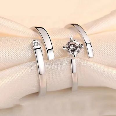 Buy 925 Sterling Silver Open Rings Adjustable Ring Women Girls Jewellery Lover Gifts • 2.99£
