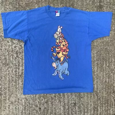 Buy Winnie The Pooh Vintage Disney Single Stitch, Made In USA Blue T Shirt, L • 29.95£