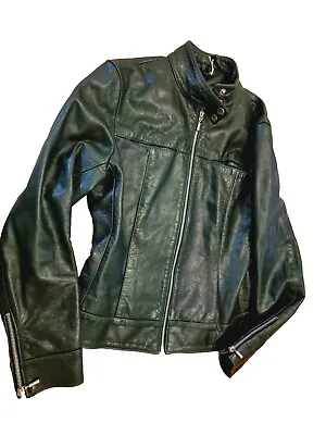Buy Tomcat Leathers Women's M, British Made Leather Biker Jacket,GREEN.NEW,no Tags. • 35.99£