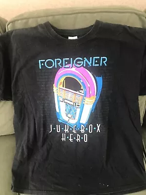 Buy Foreigner Jukebox Heroes Black Tee Shirt Pre Worn  Xl • 7.56£