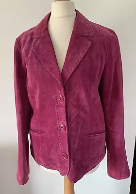 Buy Lovely EAST 100% Suede Leather Bubblegum Pink Fitted Jacket. 14UK • 20£