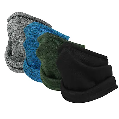 Buy Men Neck Warmer Winter Fleece Knitted Snood Neck Tube Scarf Thermal Double Wall • 6.99£