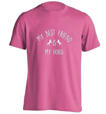 Buy Best Friend Is My Horse, T-shirt Animal Pet Pony Equine Horseshoe Stables  872 • 13.95£