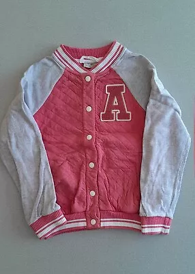 Buy Girls NEXT Pink/Grey Varsity Jacket Age 10 Years • 9.49£