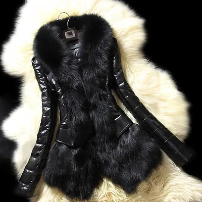 Buy Women Faux Fur Long Sleeve Coat Slim Fit Jacket Outerwear Winter Warm Clothes • 37.51£