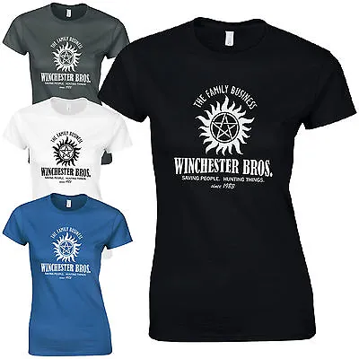Buy Winchester Bros. Ladies Fitted T-Shirt Supernatural Brothers Sam Dean Bobby Top • 11.82£