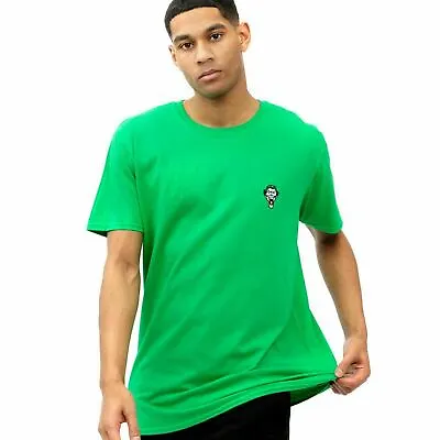Buy Official DC Comics Mens The Joker Face Embroidered T-shirt Green Sizes S - XXL • 13.99£