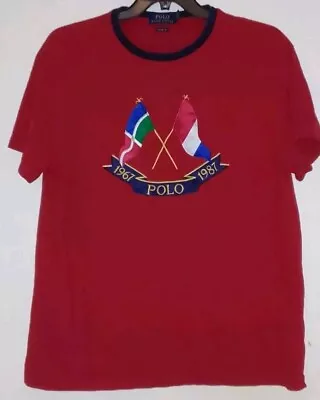 Buy Polo Ralph Lauren M Classic Fit Cross Flags Anniversary T Shirt CP93 Sailing 67 • 25£
