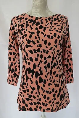 Buy Dorothy Perkins Ladies Orange Pink Black Mix Top, 3/4 Sleeve, Size 12 • 5£