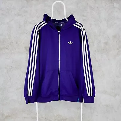 Buy Adidas Originals Purple Track Top Hooded Jacket 2011 Striped Firebird Mens Large • 24£