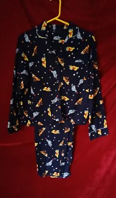 Buy BHS Womens Navy Winnie-the-Pooh Eeyore Tigger Cotton Pyjamas Pj Pj's Set 12 14 • 22.95£