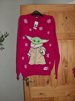 Buy George Asda Men's Red Star Wars Yoda Christmas Jumper UK Size M New With Tags • 14.99£