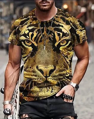 Buy Tiger 3D Graphic Print T-Shirt XXL 44-46  • 9.99£