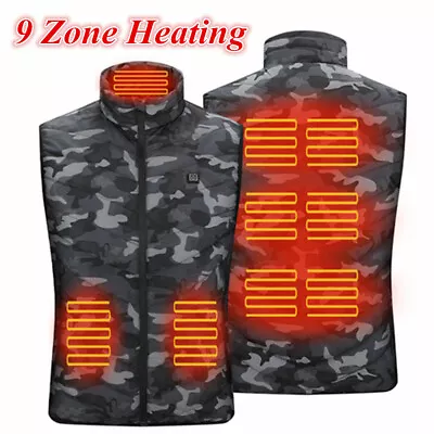 Buy Men Electric Vest Heated Jacket Usb Winter Body Warmer Windproof Gilet Coat Tops • 20.99£