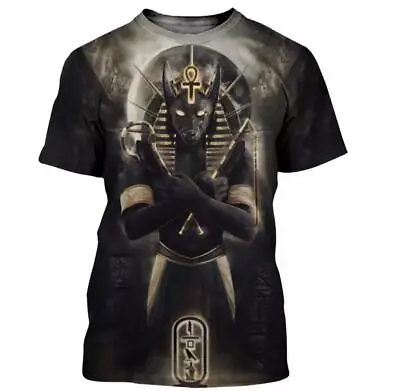 Buy New Harajuku Style Ancient Egyptian God Anubis Digital Print 3D Unisex T Shirts • 19.99£