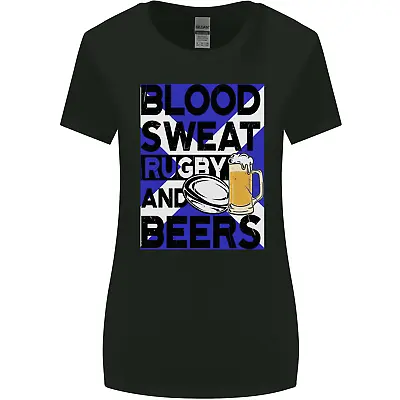 Buy Blood Sweat Rugby And Beers Scotland Funny Womens Wider Cut T-Shirt • 9.99£