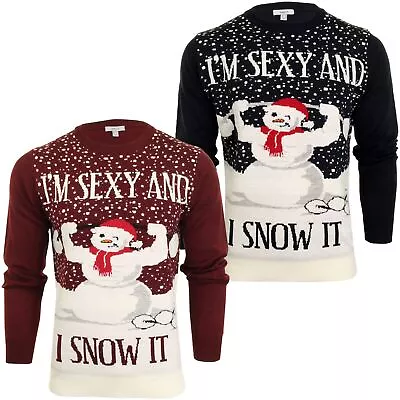 Buy Xact Mens Novely Funny Christmas Jumper, Sexy & I Snow It Slogan, Crew Neck • 24.99£